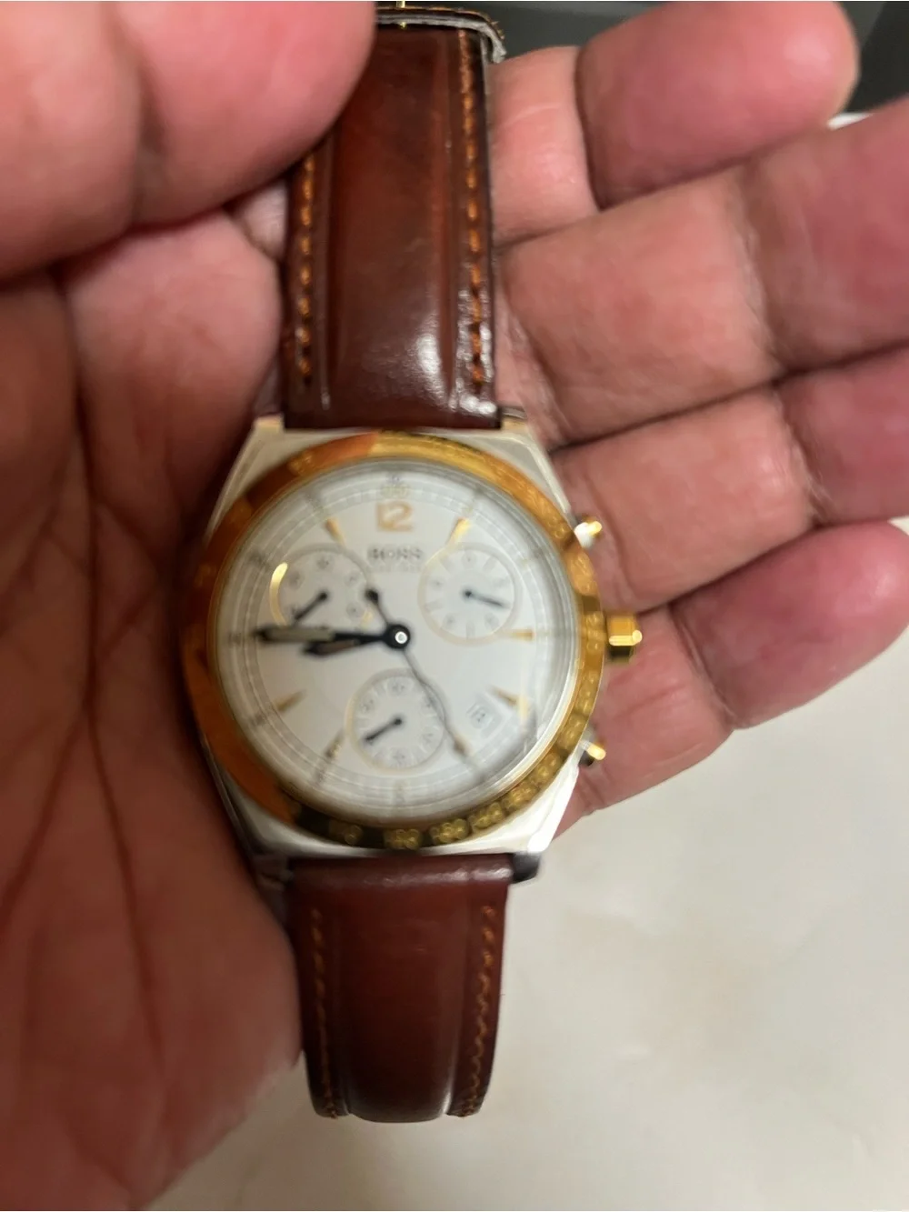 BOSS Brown Leather Men's Chronograph Watch